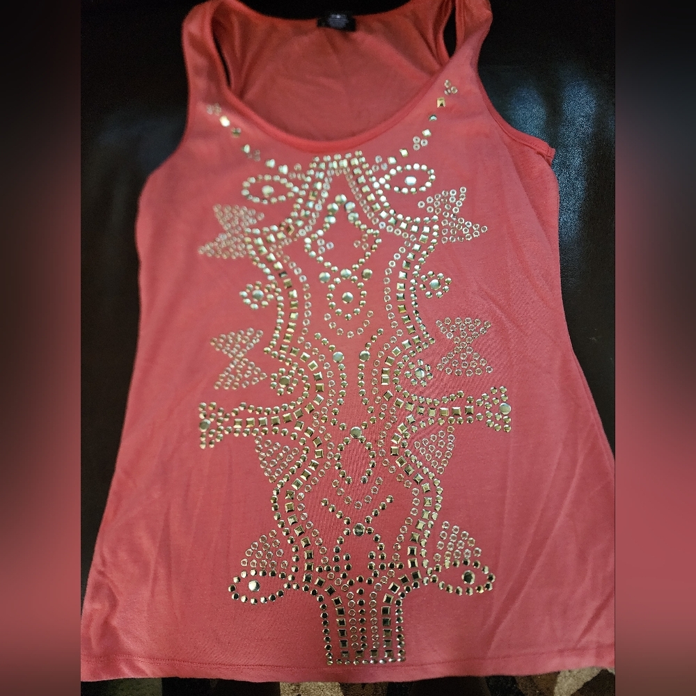 Rue21 Women's Sleeveless Top with Gold Accents